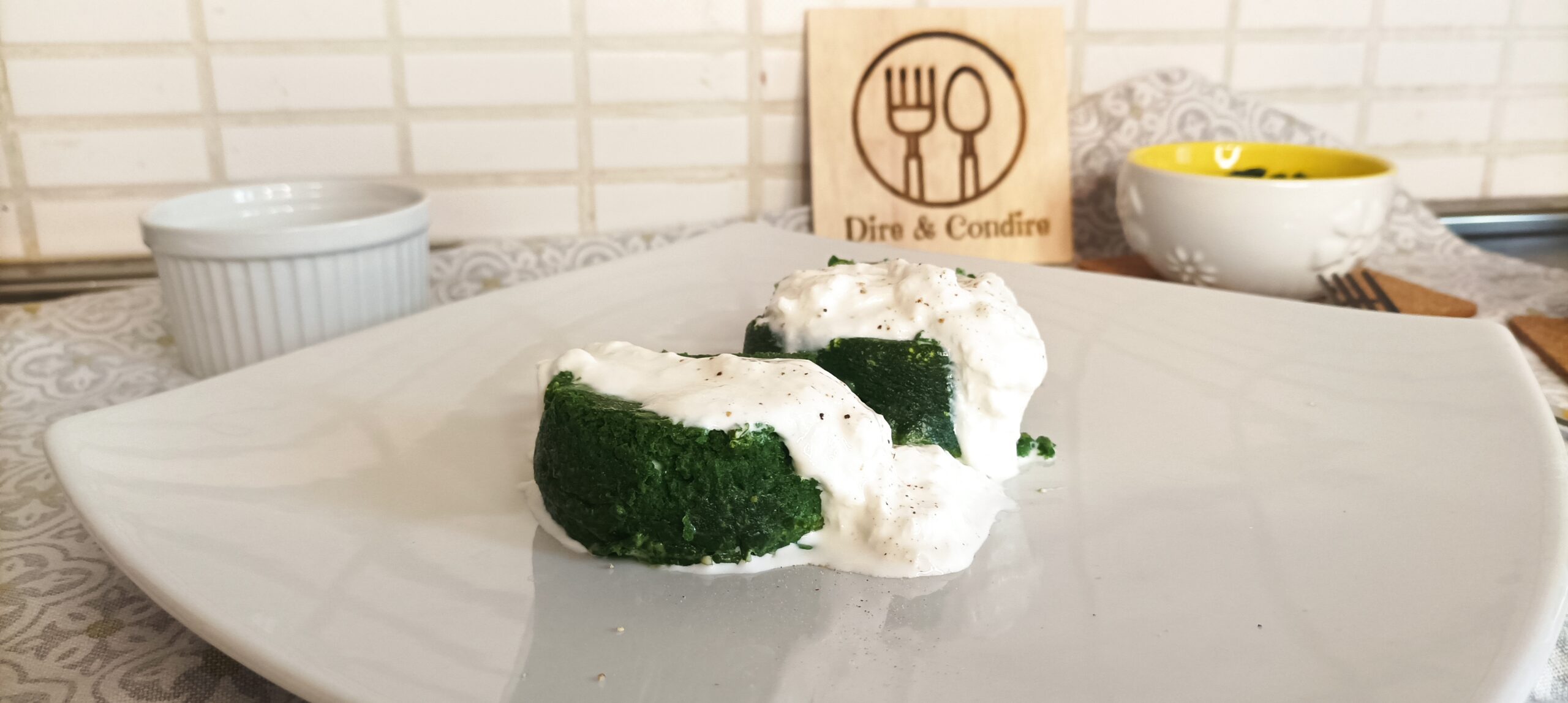 Flan di spinaci e stracciatella