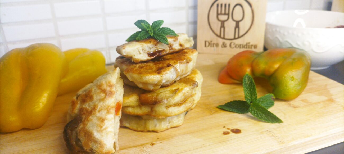 Pancake salati con peperoni