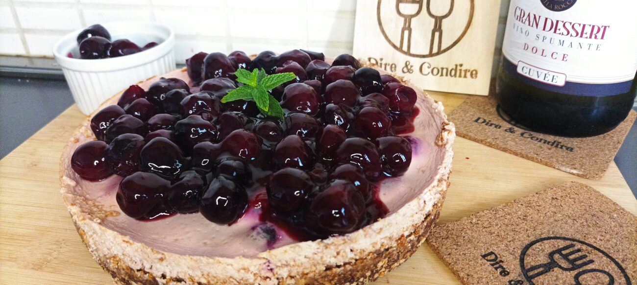 Cheesecake alle ciliegie e prosecco