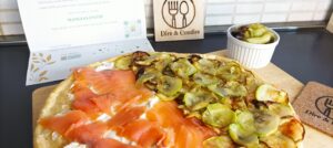 Sfoglia fredda con salmone affumicato e zucchine trifolate